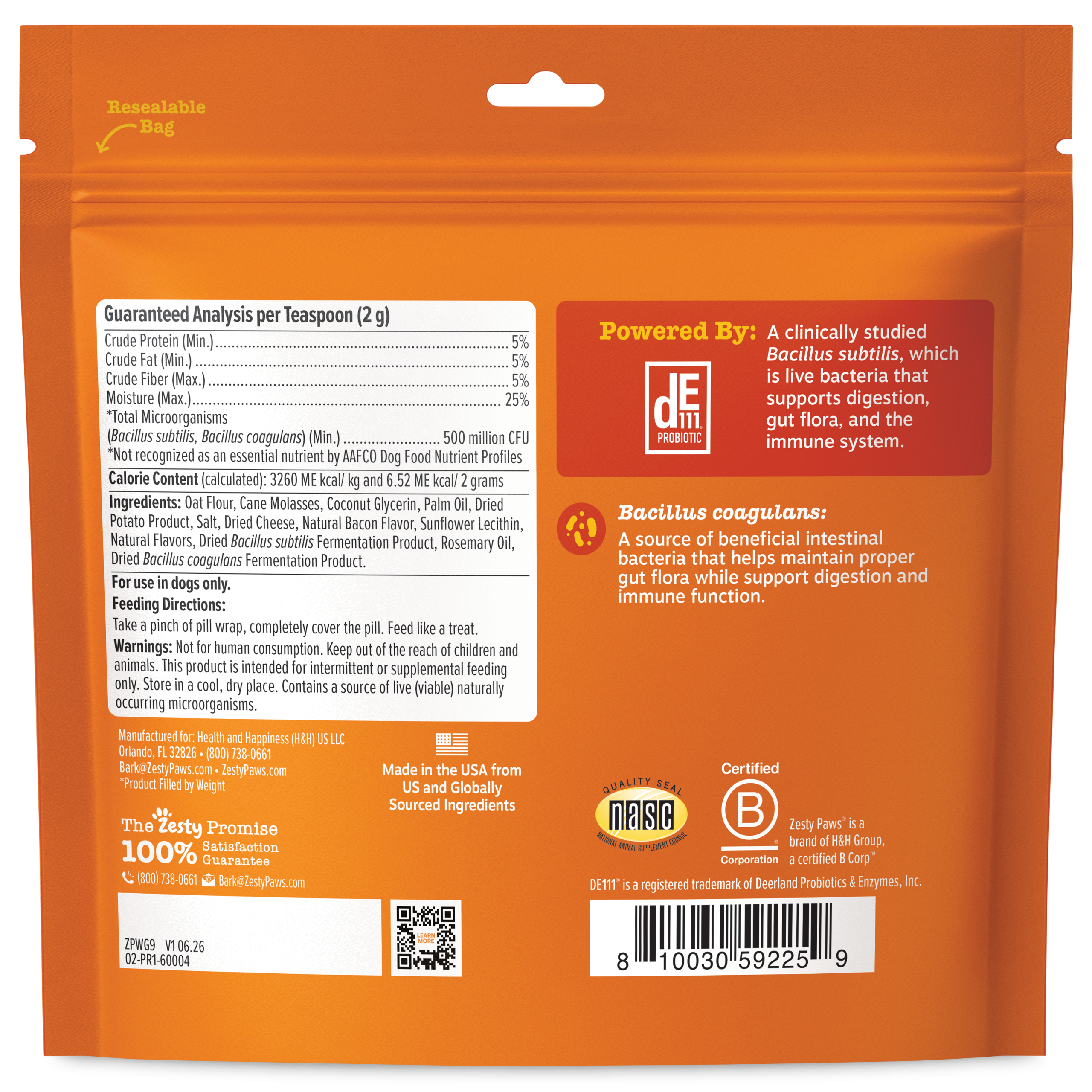 810030592259_ZP_Dog_AllAges_PillWrapProbioticPaste_Bacon_4oz_Pouch_02-PR1-60004_v1_Back.png