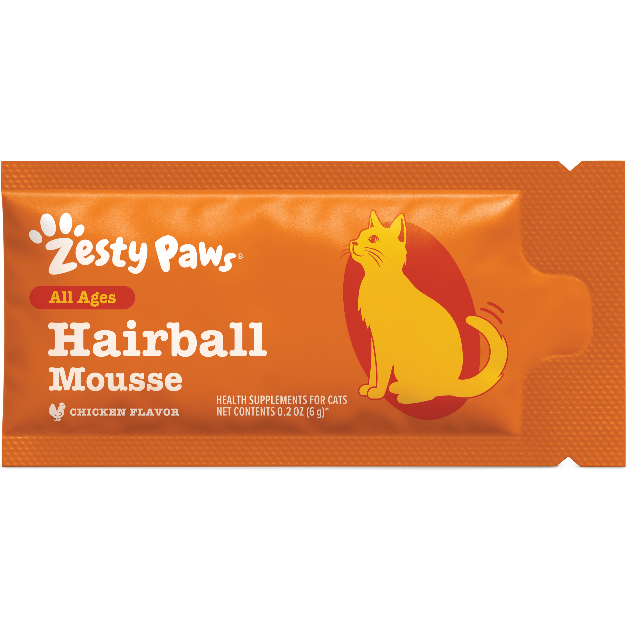 NoSKU_ZP_Cat_HairballMousse_Chicken_6g_Packet_NoPN_v1_Front.png